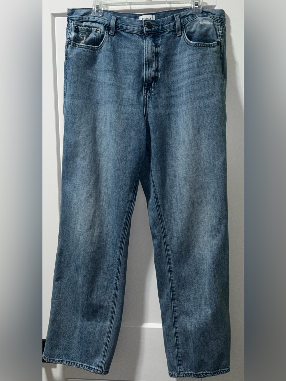 Pistola Cassie Super High Rise Straight Leg Jeans Size 33 Medium Wash Casual - Picture 4 of 12